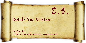 Dohány Viktor névjegykártya