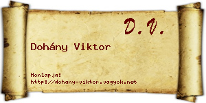 Dohány Viktor névjegykártya
